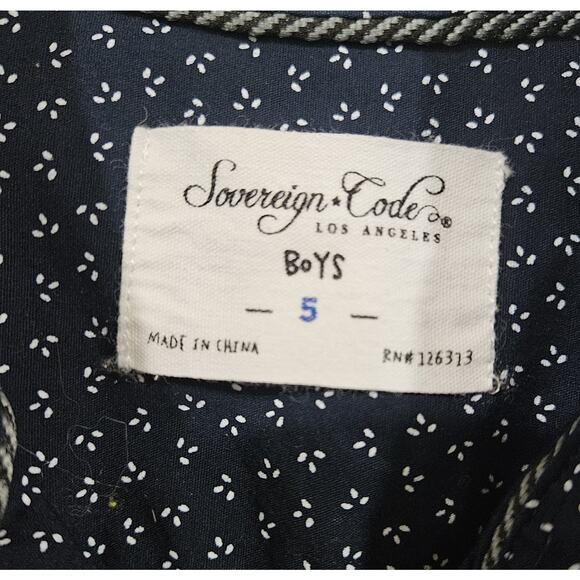 Sovereign Code Boys Size 5 Button Down Shirt 100% Cotton Nautical Preppy Coastal - Picture 4 of 6